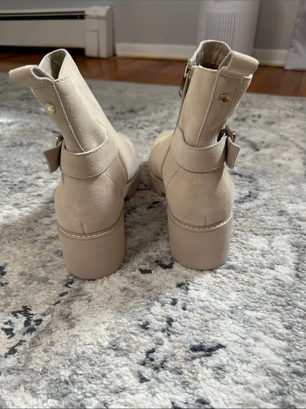 NEW! Naturalizer Suede Ankle Lug Boot with Buckle